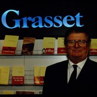 Jean-Claude Fasquelle, alors patron des éditions Grasset, à la foire du livre de Francfort en 1993