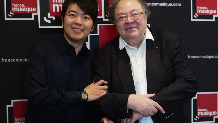 Lang Lang et Frédéric lodéon au Studio 141 de France Musique