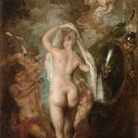 Détail du tablea "Le Jugement de Pâris" par Antoine Watteau ( 18° siècle) RMN-GP (musée du Louvre) / F. Raux