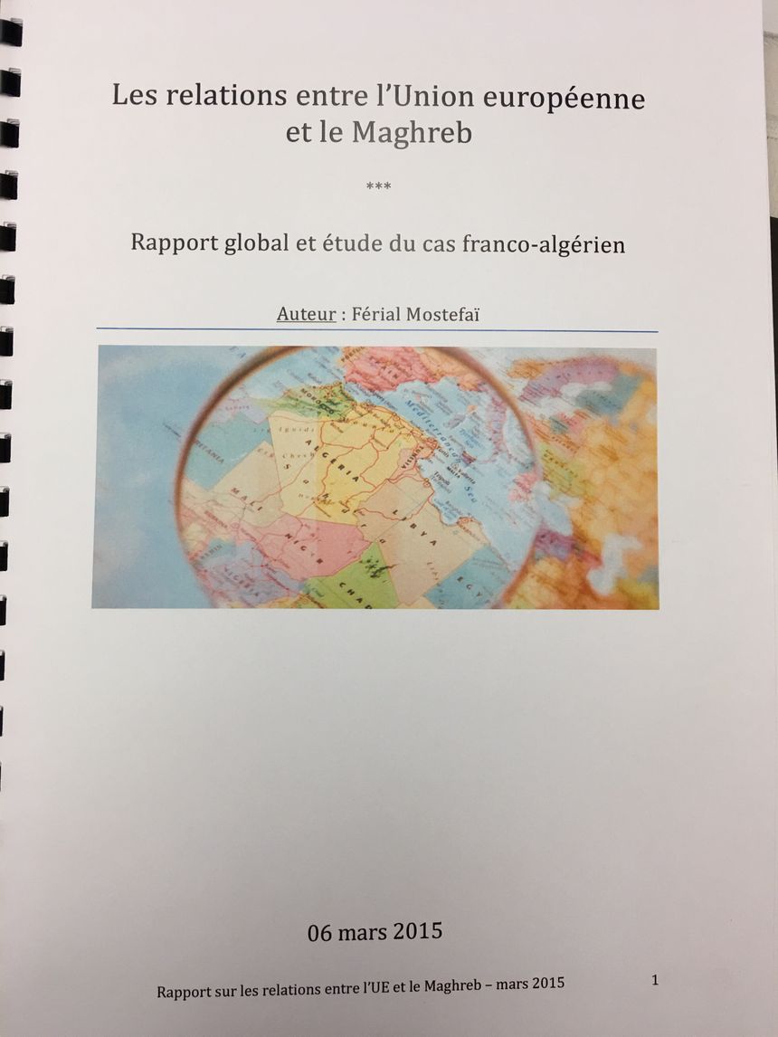 La couverture du rapport rédigé soit disant par Férial Mostefaï