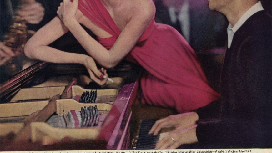 Red, Hot and Cool, publicité pour le rouge à lèvres Jazz avec Dave Brubeck et Suzy Parker Photo Richard Avedon, 1955