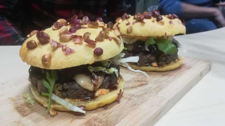 le burger "landais à fond" d'SB Burger