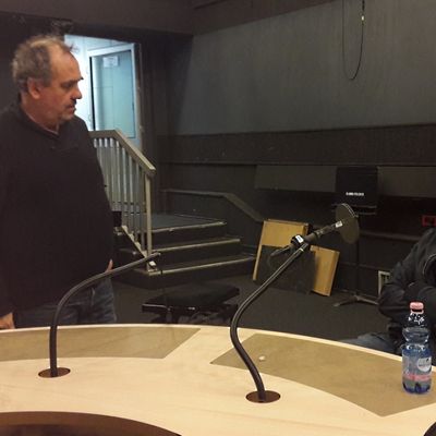 Bruno Letort et Pierre Jodlowski pendant la préparation de l'interview