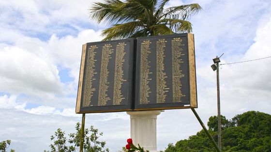 Mémorial du Morne de la Mémoire,1480 noms donnés à des esclaves libérés après 1848