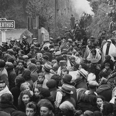 Réfugiés de la guerre civile espagnole, Le Perthus, France, janvier 1939