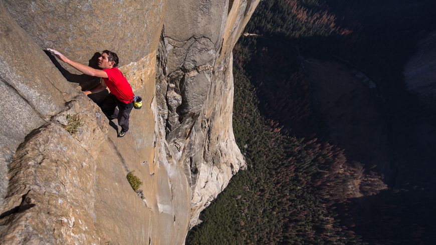 Alex Honnold lors de l’ascension d’El Capitan, dans le parc national de Yosemite (Californie).
