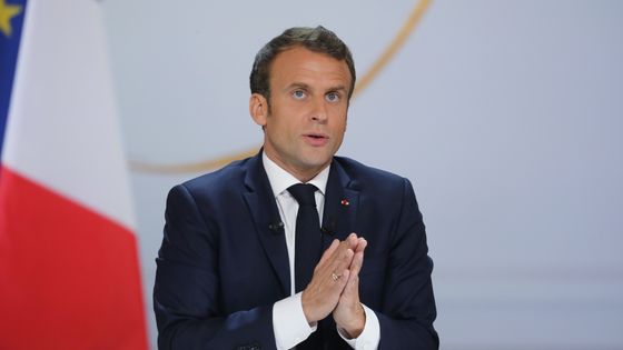 Emmanuel Macron présentant les mesures présidentielles lors de la conférence de presse à l'Elysée le 25/04/2019 ©AFP - LUDOVIC MARIN