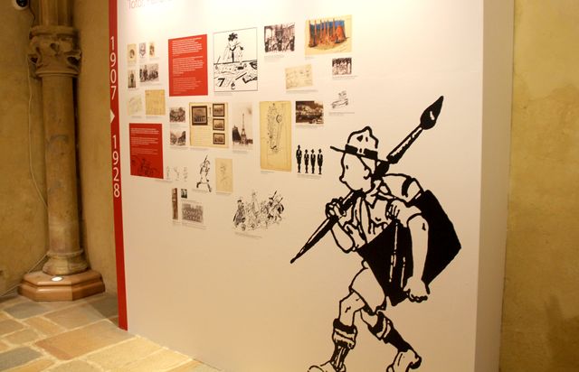 Sur les débuts d'Hergé dans l'exposition "Hergé, une vie, une oeuvre" au Château de Malbrouck