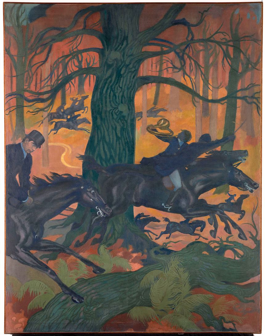La Légende de saint Hubert : La Chasse infernale, Maurice Denis (1897) huile sur toile 225 x 175 cm, Saint-Germain-En-Laye, Musée départemental Maurice Denis