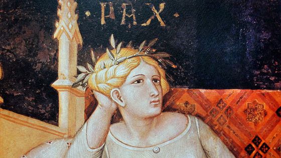 Allégorie du Bon Gouvernement (détail, allégorie de la paix), Ambrogio Lorenzetti (1290-1348), Sienne, Italie ©Getty - Universal History Archive/UIG