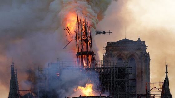 Un incendie a ravagé la cathédrale Notre-Dame de Paris. ©AFP - GEOFFROY VAN DER HASSELT