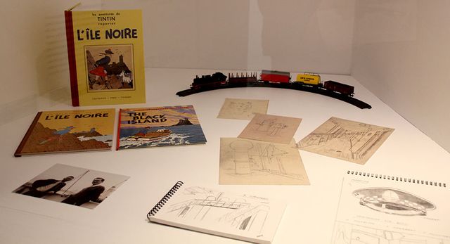 Dans l'exposition "Hergé, une vie, une oeuvre" au Château de Malbrouck en Moselle