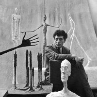 L'artiste Alberto Giacometti photographié en 1951