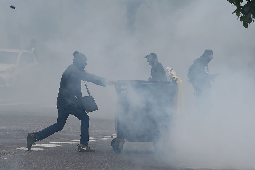 L'ambiance a été parfois tendue lors de la manifestation des "gilets jaunes" à Strasbourg