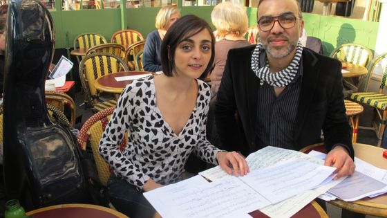 Marie Ythier et Alireza Farhang avant l'enregistrement - Anne Polini
