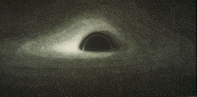 Le trou noir tel que dessiné par Jean-Pierre Luminet en 1979