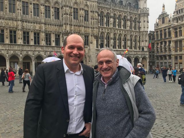 Avec Philippe Close, maire, sur la Grand-Place de Bruxelles