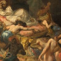 Eugène Delacroix, Mort de Sardanapale (esquisse), vers 1826-1827, huile sur toile, 81 x 100 cm, Paris, musée du Louvre, département des Peintures