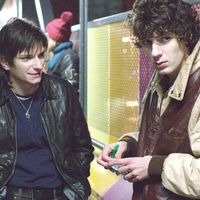 Arnaud Azoulay et Vincent Lacoste qui incarnent le duo des Daft Punk dans "Eden" de Mia Hansen-Løve, 2014.