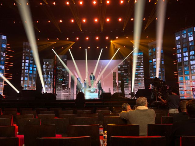Vincent Niclo pendant les répétitions de l'émission consacrée à Starmania, vendredi dernier au Palais des Congrès