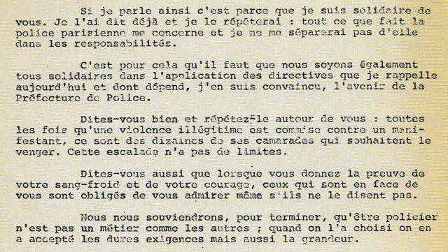 Extrait de la lettre du préfet Grimaud