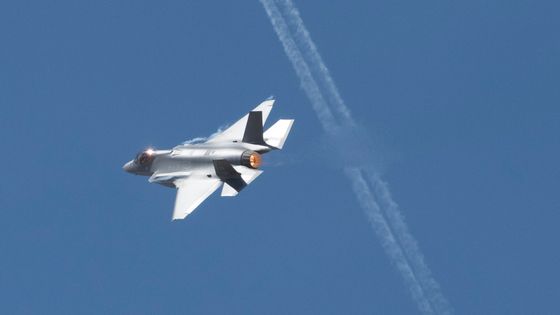 Un F35 lors d'une démonstration publique, à Phoenix (Arizona), le 17 mars 2018 ©AFP - Yichuan Cao / NurPhoto