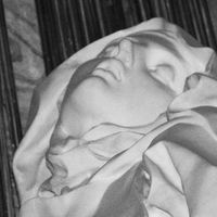 Détail de la sculpture "Transverbération de Sainte Thérèse" Le Bernin - Rome, Santa Maria Della Vittoria.