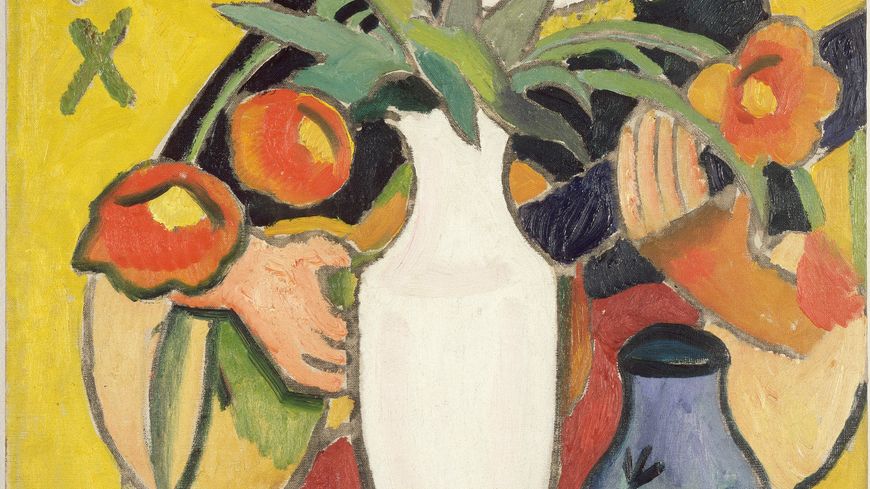 August Macke Joueuse de luth (Lautenspielerin) Paris, Centre Pompidou -Musée national d'art moderne -Centre de création industrielle