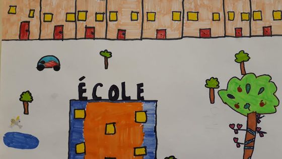 Dessin des élèves de Sandrine Dollinger de l'école nationale à Marseille ©Radio France - Mariannick Bellot