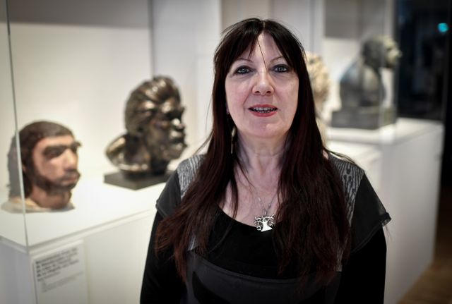 Marylène Patou-Mathis, dans l'exposition "Neandertal" qu'elle a conçue et qui était présentée au Musée de l'Homme à Paris jusqu'en janvier dernier