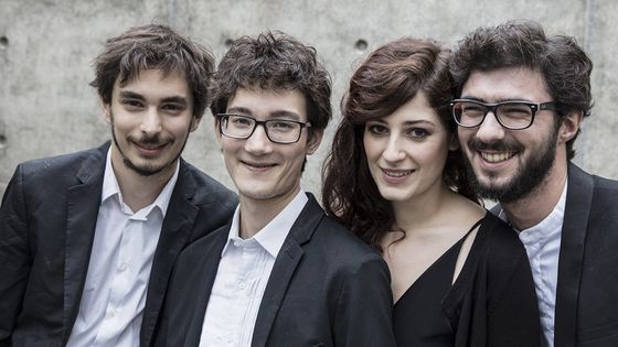 Quatuor Hanson : Anton Hanson et Jules Dussap, violonistes ; Gabrielle Lafait, altiste ; et Simon Dechambre, violoncelliste - Concours de Genève 2016 / DR