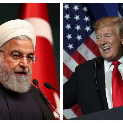 Hassan Rohani, Président de la République Islamique d'Iran le 20 décembre 2018 à Istanbul et Donald Trump, Président des Etats-Unis le 17 mai 2019 à Washington