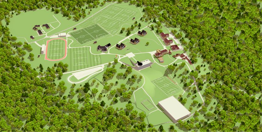 Le plan de l'institut national du football à Clairefontaine