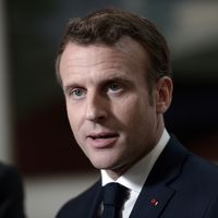 Emmanuel Macron en déplacement à Biarritz.