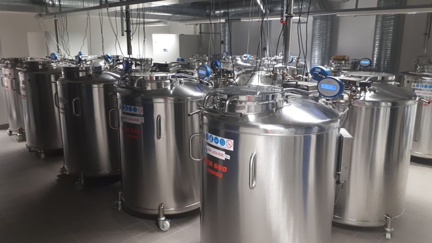 Avant 2017, les échantillons d'ADN étaient stockés dans des cuves et conservés dans de l'azote