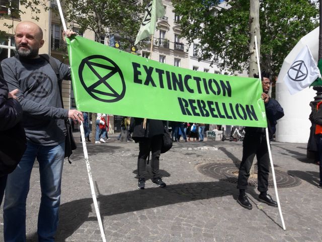 Mouvement Extinction Rébellion France, Paris, avril 2019.