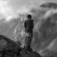 Berger dans les hauts-pâturages à 4 000 m, à proximité de la frontière afghane
