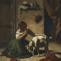 Esmeralda et la chèvre Djali, vues par le peintre William Gale