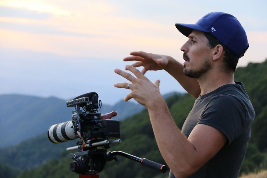 Damien Boyer sur le tournage