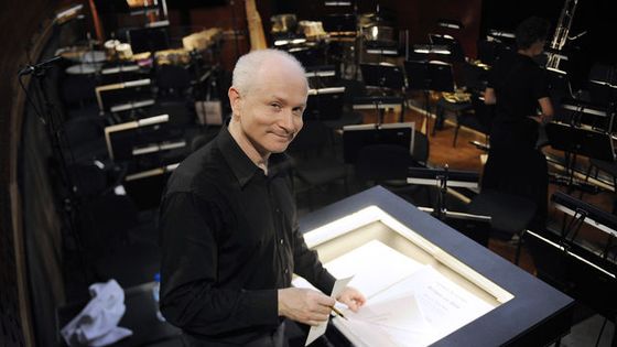 Le compositeur britannique George Benjamin, le 4 Juillet 2012 au Grand Théâtre de Provence à Aix-en-Provence, après une répétition de son opéra "Written On Skin". ©AFP - Boris Horvat