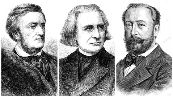 Richard Wagner, Franz Liszt et Camille Saint-Saëns ©Getty