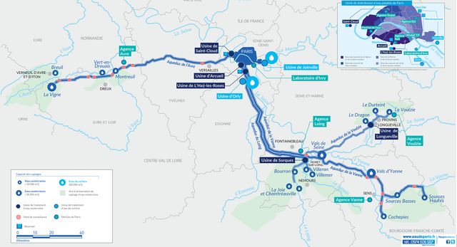 Le réseau d'alimentation d'eau de Paris