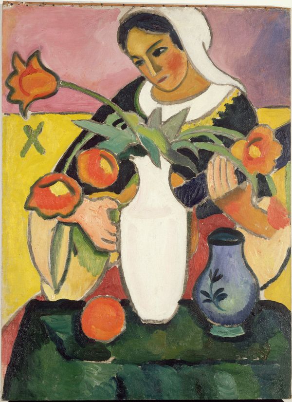 August Macke Joueuse de luth (Lautenspielerin) Paris, Centre Pompidou -Musée national d'art moderne -Centre de création industrielle