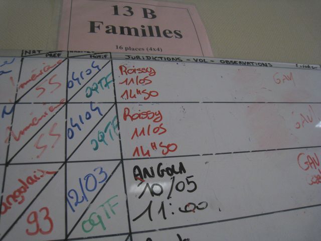 Le tableau des arrivées et des départs pour chaque retenu, chaque famille retenue