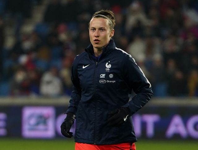 Pauline Peyraud-Magnin, lors d'un match amical France-Etats Unis au stade Océane du Havre