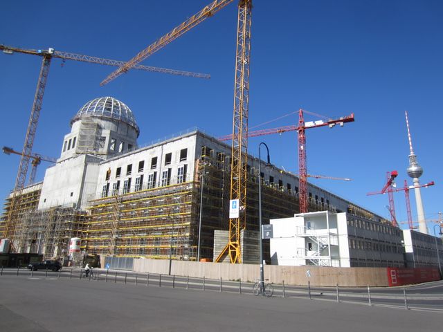 Le chantier du chateau des rois de Prusse et du forum Humboldt à Berlin en avril 2016