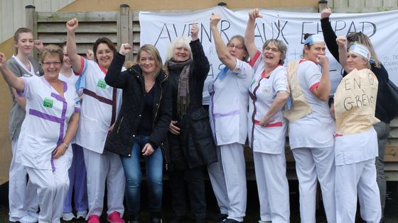 Grève à l'Ehpad de Buchy, mars 2018. ©Radio France - Charlotte Perry