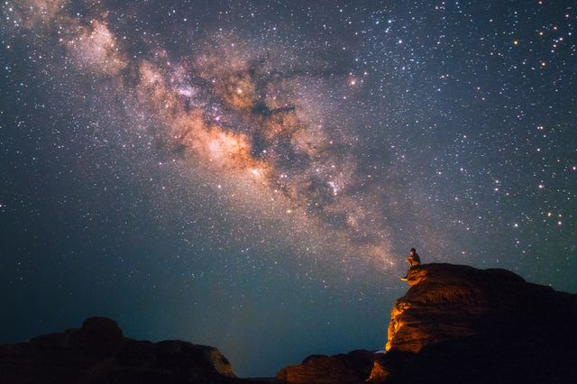 Méditation nocturne en contemplant la voie lactée
