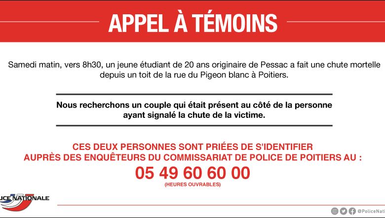 Chute Mortelle D Un Toit A Poitiers La Police Lance Un Appel A Temoins