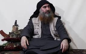 Abou Bakr al-Baghdadi dans la vidéo diffusée le 29 avril. Capture d'écran accompagnant le post de JP Filiu "Le défi de Baghdadi à la France" 5 mai 2019